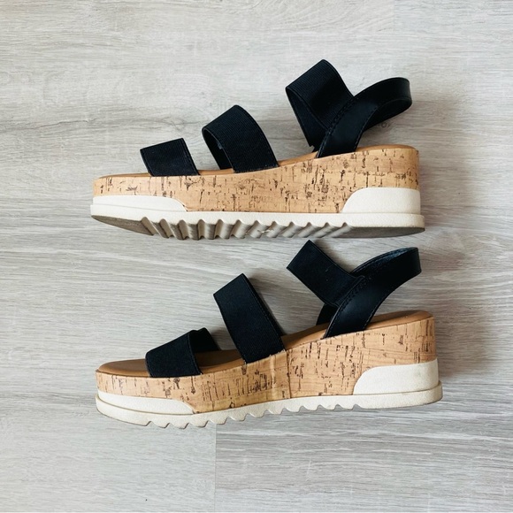 Universal Thread Elliot Strappy Platform Sandals Black Sz 8 - Picture 4 of 8